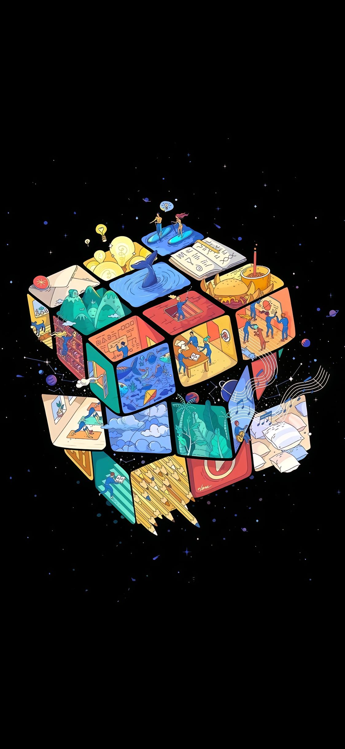 魔方创意卡通手机壁纸