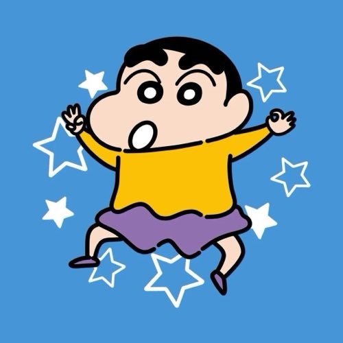 蓝色背景蜡笔小新头像